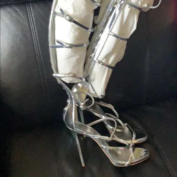 Giuseppe Zanotti Silver Strappy Heels - Picture 5 of 5